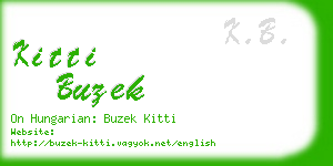 kitti buzek business card